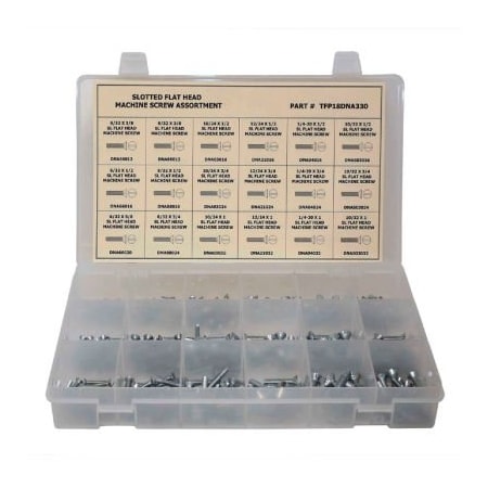 Titan Fasteners Machine Screw Assortment, Steel, Zinc Plated Finish TFP18DNA330